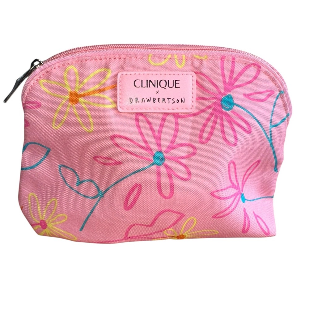 Clinique x Drawbertson Pink Floral Pouch